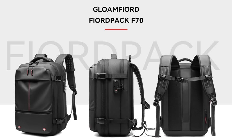 Fiordpack Vacuum Backpack Travel (External Pump, 60L), TSA Lock, Expandable Vacuum Seal Compression Travel Backpack for 17" Laptop, Airline Approved - Image 7