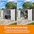 Sunjoy Outdoor Storage Shed 10 x 20 ft. Carport, Patio Metal Utility Large Storage Shed Garage with 2 Doors and 4 Vents, for Car, Truck, Bike, Garbage Can, Tool, Lawnmower, Light Grey
