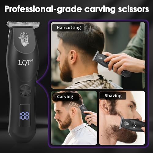 Image of Professional Hair Clippers for Men - Cordless & Corded Dual Mode, 2-Speed & LCD Display, Complete Barber Kit, Scissors, Guide Combs, Rechargeable Beard /Hair Trimmer for Home & Professional Use