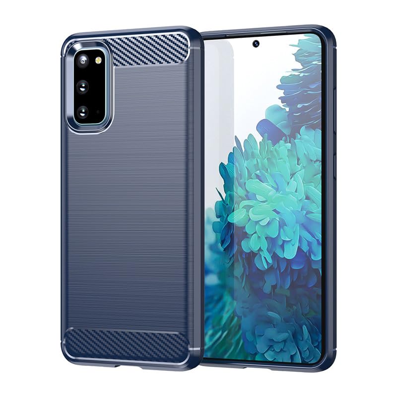 Image of Hybrid Carbon Fiber Back Case for Samsung Galaxy S20 (Blue)