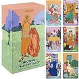 Wyspell Feminine Tarot Deck – Borderless Tarot Cards with Guide Book for Beginners – Beginner Playing Cards Set