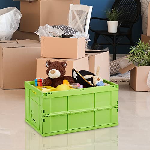 Relaxdays Profi Klappbox, stabil, Gewerbe, hochwertiger Kunststoff, Qualität, 60L, Kiste, HBT 31,5 x 58,5 x 40 cm, grün