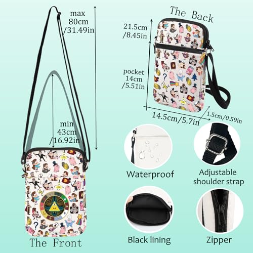 LEVLO Bill Cipher Crossbody Bag Mabel & Dipper Fans Gift Waddles Pig Shoulder Bag Gravity Movie Merchandise2