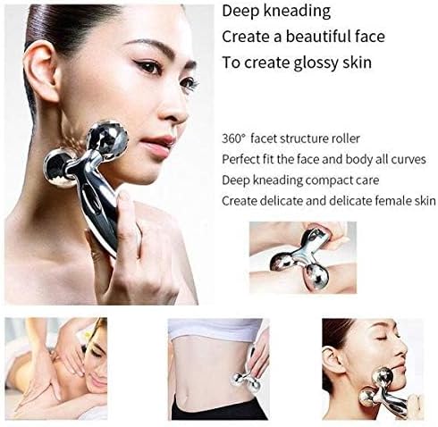 Waterproof Professional 3D Manual Roller face Massager Excellent 3D Face Massager 360 Rotate Machine for Women 2 Wheel Full Body Shaping Skin Lifting Wrinkle Remover