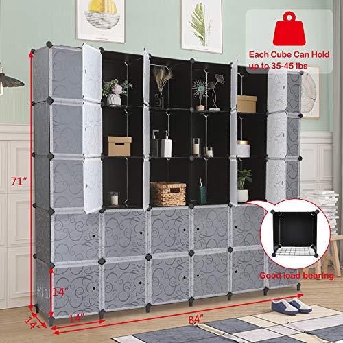 Vingli Portable Storage Cubes-14 X14 Cube (30 Cubes)-More Stable (Add Metal Panel) Cube Shelves, Modular Bookshelf Units, Clothes Cube Storage Shelves, Room Organizer For Cubby Cube #TOP5