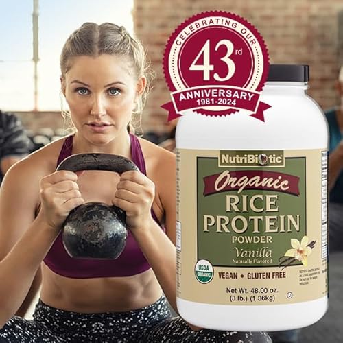 image for NutriBiotic Certified Organic Rice Protein Vanilla, 3 Lb. | Low Carboh