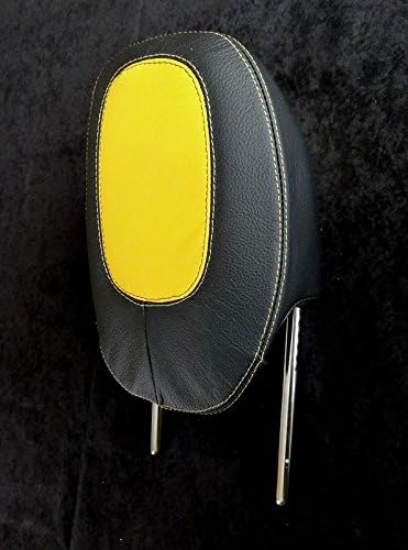 Miniatura 6 de RedlineGoods Fundas para reposacabezas compatibles con Chevrolet Camaro 2010-15. gamuza negra (Alcantara)  hilo plateado