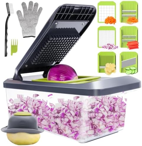 16 in1 Taglia Affetta Verdure Manuale Kit, Multifunzione Taglia Verdure