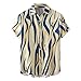 Camicia Camicetta T-Shirt Uomo Moda Etnica Manica Corta Stampa Casual Hawaiana (3XL,19Blu Scuro)