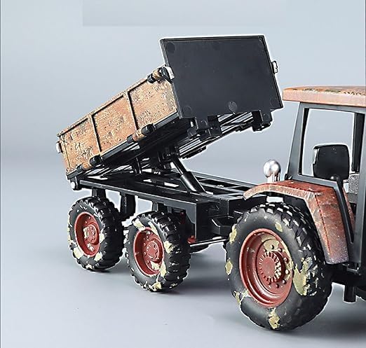 Cojuz Die-Cast Metal Farm Tractor Toy with Tipping Trailer for Kids – Realistic Farm Vehicle Model Playset for Boys and Girls 1