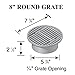 NDS 20, 8-Inch Round Grate, Connects to 6-Inch Spee-D® Basin, 6-Inch Drain Pipes and Fittings, for Small Lawns, Landscaping and Patios, Plastic, Green
