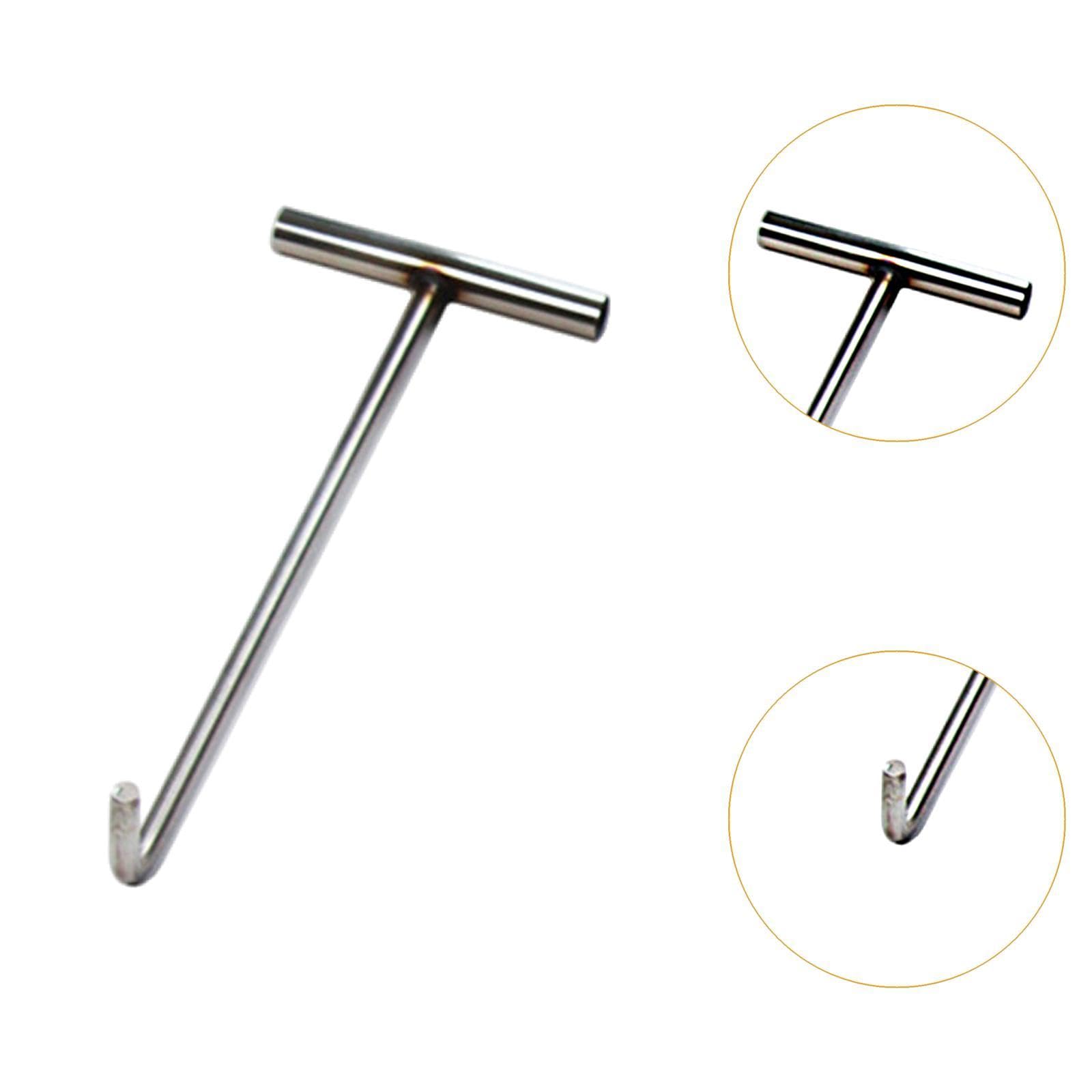 Kokiya Manhole Cover Lifter,Lifting Hook,Manhole Lid Puller Lift Manhole Covers Manhole Hook Tool Single Hook for Storm Drain Cover, 38cm Dia 8cm Thick