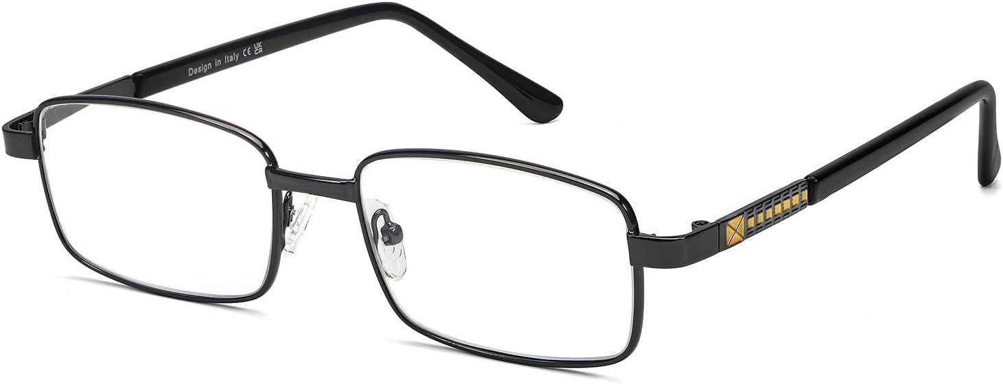 VIEWBETTER Reading Glasses for Women Men, Natural Crystal Stone Clear Real Glass Lens Scratch Resistant Anti UV/Glare V2221