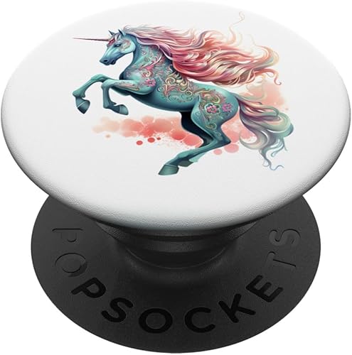PopSockets PopGrip intercambiables de melena fluida rosa unicornio floral
