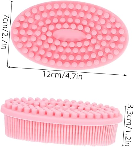 Miniatura 2 de 2pcs Dual Sided Silicone Bath Brush for Boy Girl Soft Exfoliating Body Scrubber for Gentle Cleansing Sensory Development for Parent Interaction