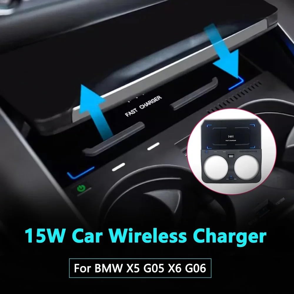 Chargeur sans fil rapide for voiture, compatible avec BMW X5 G05 X6 G06 2019 – 2022, support de téléphone portable, Usb, multi-ports, Console centrale intérieure