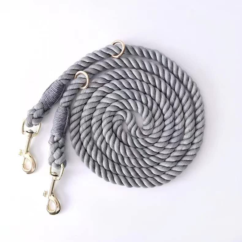 Tesitehi Multifunctional Rope Dog Leash 7.5 FT with Adjustable Double Swivel Hook Hands Free for Small Medium and Large Dogs Running Hiking Camping Walking (Silent Grey) — image 1