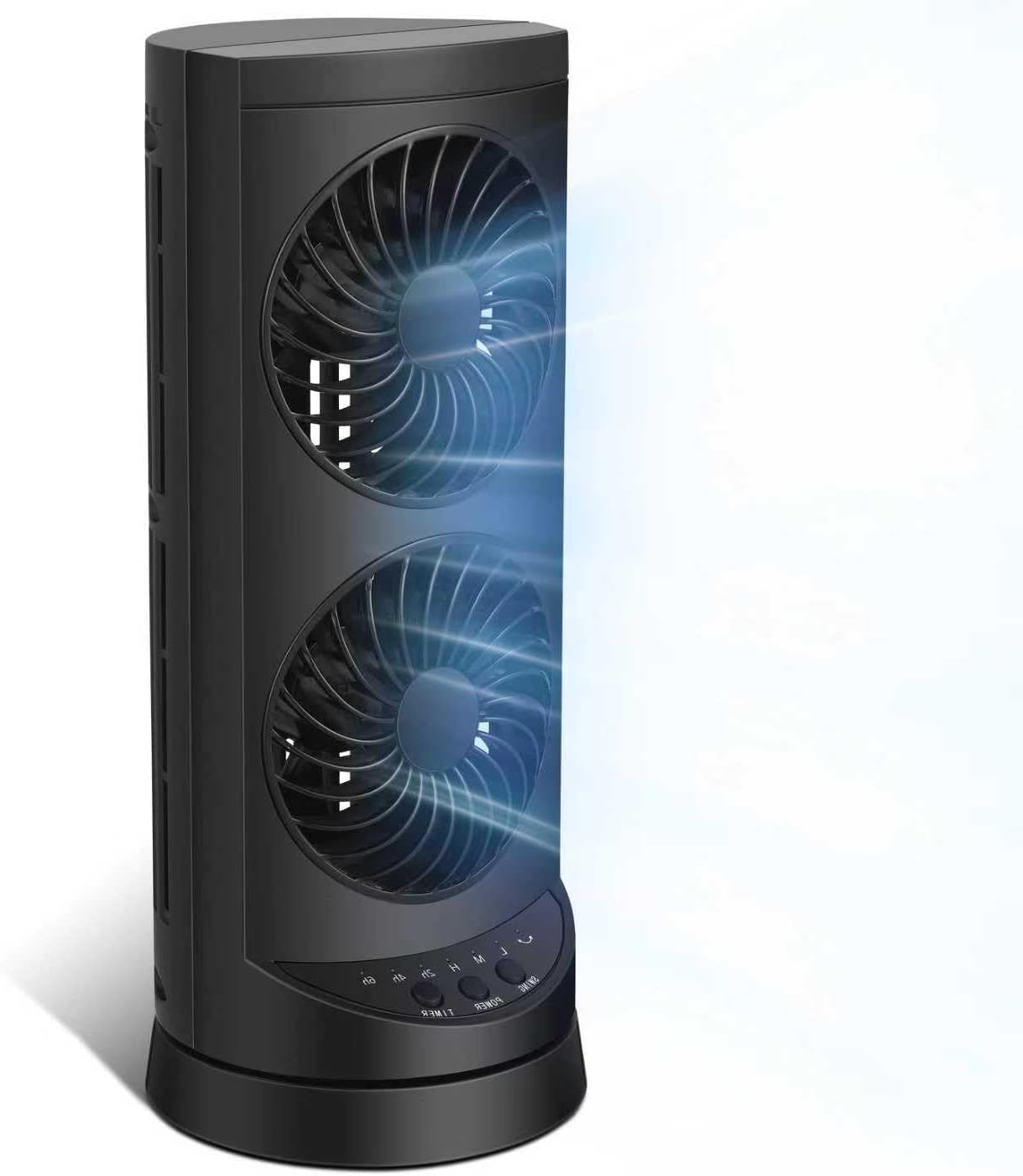 Product image of Personal Tower Fan for Bedroom, Portable Desk Table Fan,3 Speeds Cooling Standing Fan with 12H Timer, 60° & 110° Oscillating Floor Tower Fans That Blows Cold Air for Bedroom Office,Grey
