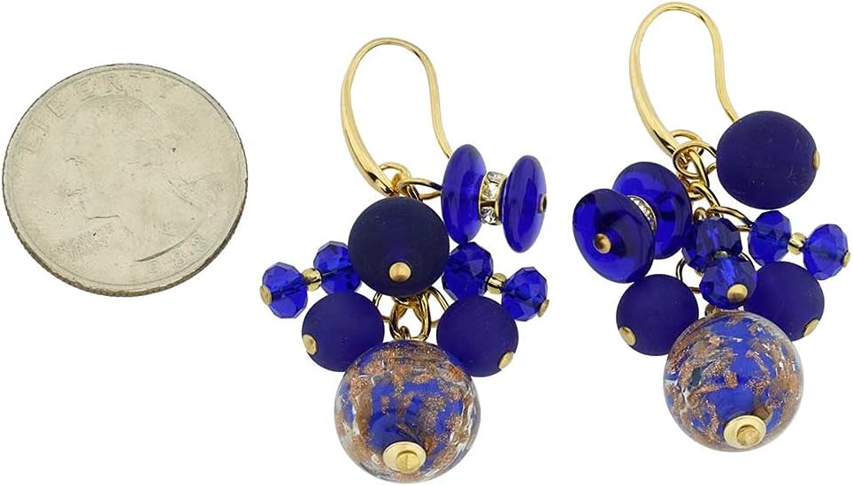 Glass Of Venice Murano Glass Stardust Charms Earrings - Blue