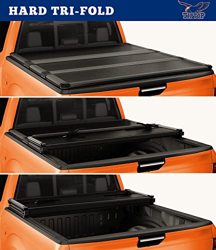 Image of TIPTOP Tri-Fold Hard Tonneau Cover Truck Bed FRP On Top for 2022 2023 2024 2025 2026 Ford Maverick 4.5ft Bed (54.4 inch) | TPM3 |