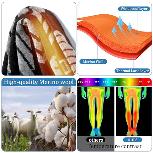 Warm Kids Ski Socks - 2 Pairs Merino Wool Skiing Socks, Winter Warm Snowboard Thermal Socks For Boys Girls Toddlers2