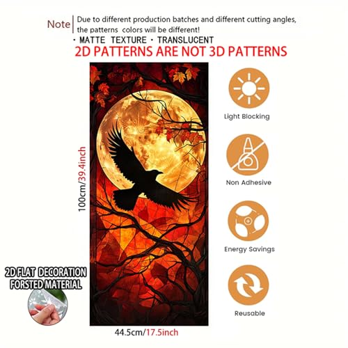 Image of Nuxovilar Frosted Spooky Halloween Pattern Window Film 17.7x39.4 PVC