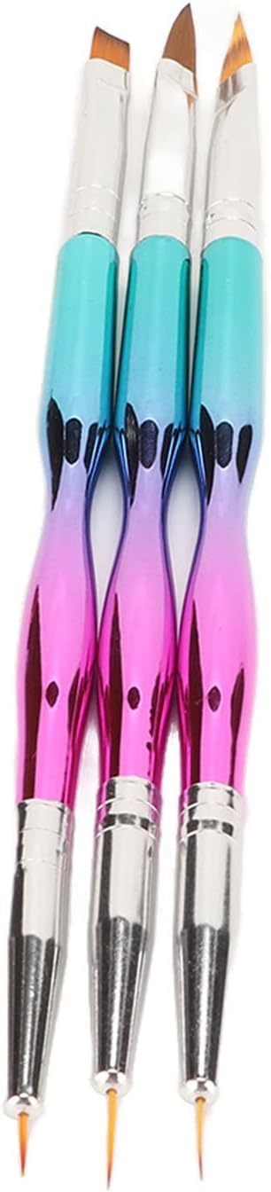 Rubyface 3pcs Nail Liner Brush, Double Ended Nail Art Brushes, Nail Art Brush Set, Nail Art Painting Drawing Brush, Gel Nail Brush Set, Nail Art Painting for Nail Accessories, Nail Design-image-7