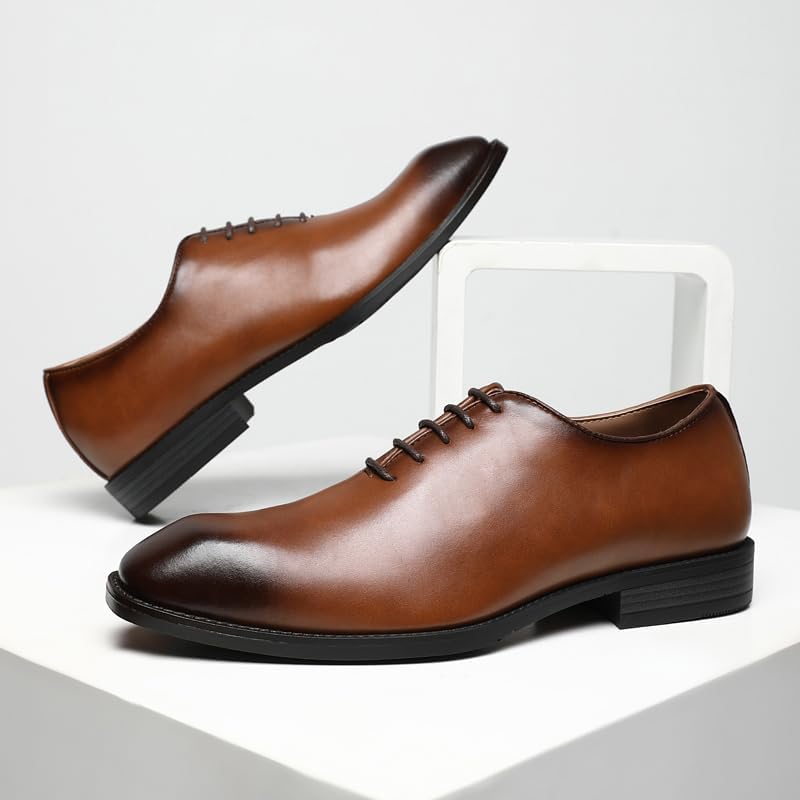 Ahico Men's Dress Shoes Business Formal Leather Lace-Up Office Oxford Shoes, Comfortable Derby Shoes for Men - Image 8