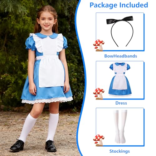 Disfraz infantil de princesa para niñas, vestido azul miniatura 2