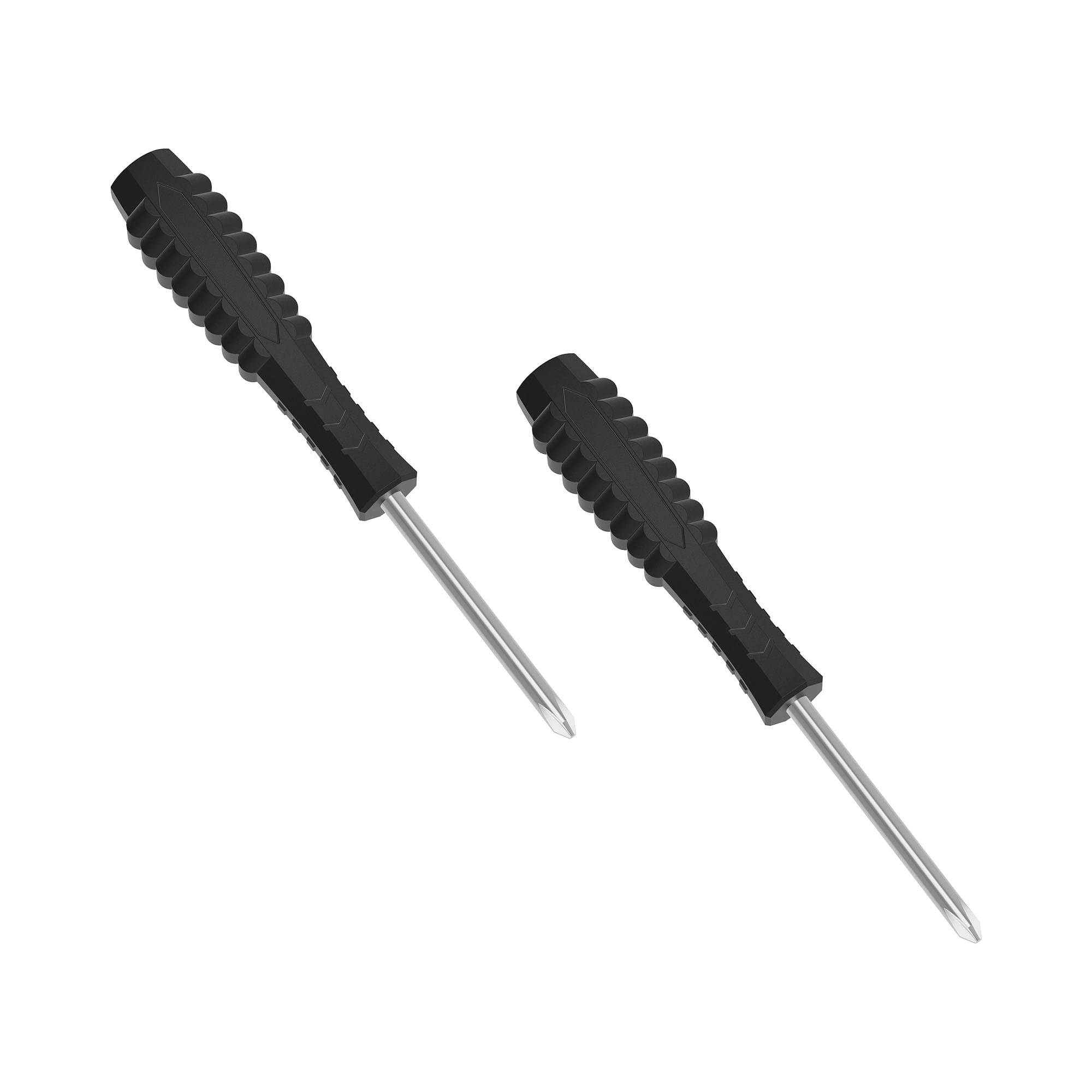 FOCMKEAS 2PCS Mini Phillips Screwdriver, 4mm Cross Head with Black Non-slip Handle for Small Appliances, 4.53"(115mm) Total Length, Magnetic