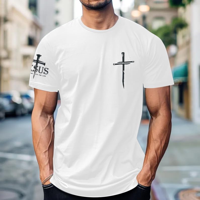 Image of Christian Shirts for Men Jesus Cross Shirt Religious Faith T Shirts