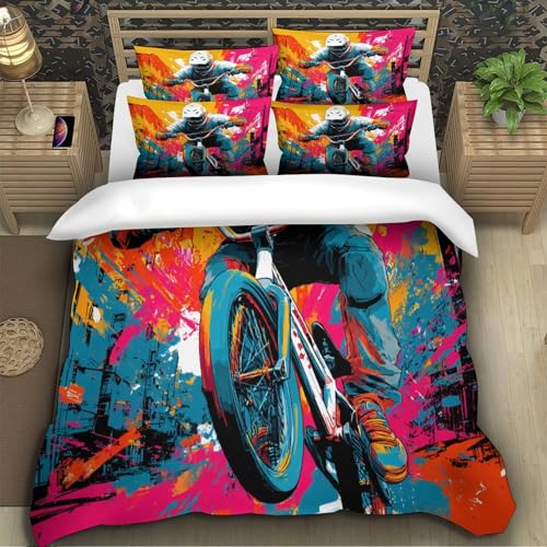 Housse de couette BMX cadeau idéal lit simple adolescent - 5