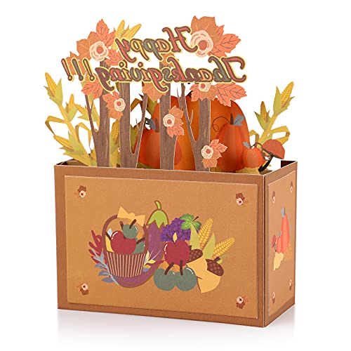 Giiffu 3D Thanksgiving Pop-Up Card – Handmade Happy Thanksgiving Card with Turkey & Pumpkin Design, Fall Greeting Card for Autumn Blessings & Thank You Wishes - Image 4