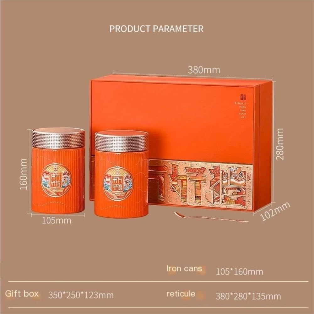 Juego De Té Lata de Almacenamiento de té Suelto, Lata Redonda, Lata sellada for Cocina, Lata vacía, Juego de té Retro, Juego de Caja de Regalo de Lata Doble Tarro para Guardar Té