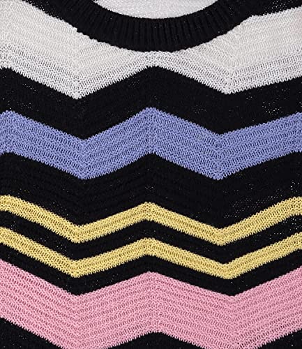 Jolie & Joy Girls Pullover Long Sleeve Crewneck Chevron Scallop Hem Knit Sweater3