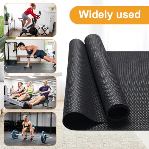Vloerbeschermingsmat, 5 mm dik, sportmat, fitnessmat, antislip, onderlegmat voor fitnessapparaten, 2 stuks, voor thuis, gym, sporttoestellen, hometrainer, loopband, ellipsentrainer, ook als - Afbeelding 6
