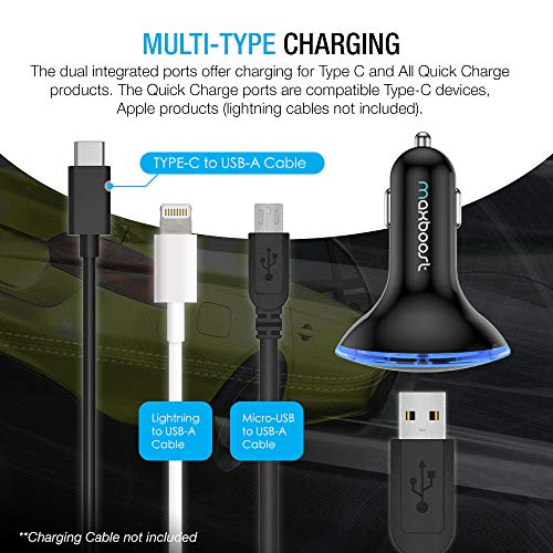 Product Image 3: Maxboost Quick Charge 3.0 36W Dual USB Car Charger for Type C Phone - Galaxy S20 Ultra/S10/S10e/S9, Note 10 SmartUSB for iPhone 11 Pro Max/XS/XS Max/XR/X/8/SE/Plus, iPad Pro/Air 2/Mini, Pixel,LG,HTC
