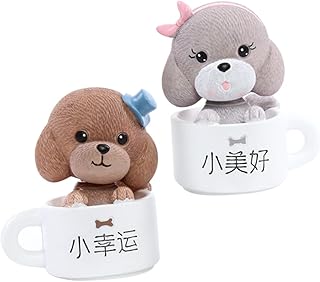 TOYANDONA 2 Peças Enfeite De Cachorro Decoração De Escritório Decoração De Carro Enfeite De Carro Painel Balançando Cabeça Boneca Painel Bobbleheads Animal Painel De Carro Decoração De Mesa