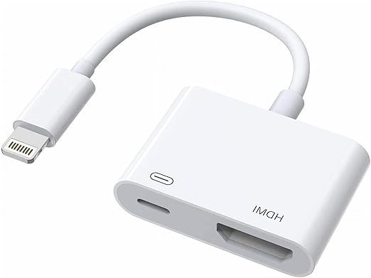 Apple MFi Certified Apple Lightning to HDMI Adapter for iPhone to TV, 1080P Digital AV Adapter Sync Screen Connector Cable Compatible for iPhone 14 13 12 11 XS XR X 8 iPad to HDTV Projector Monitor