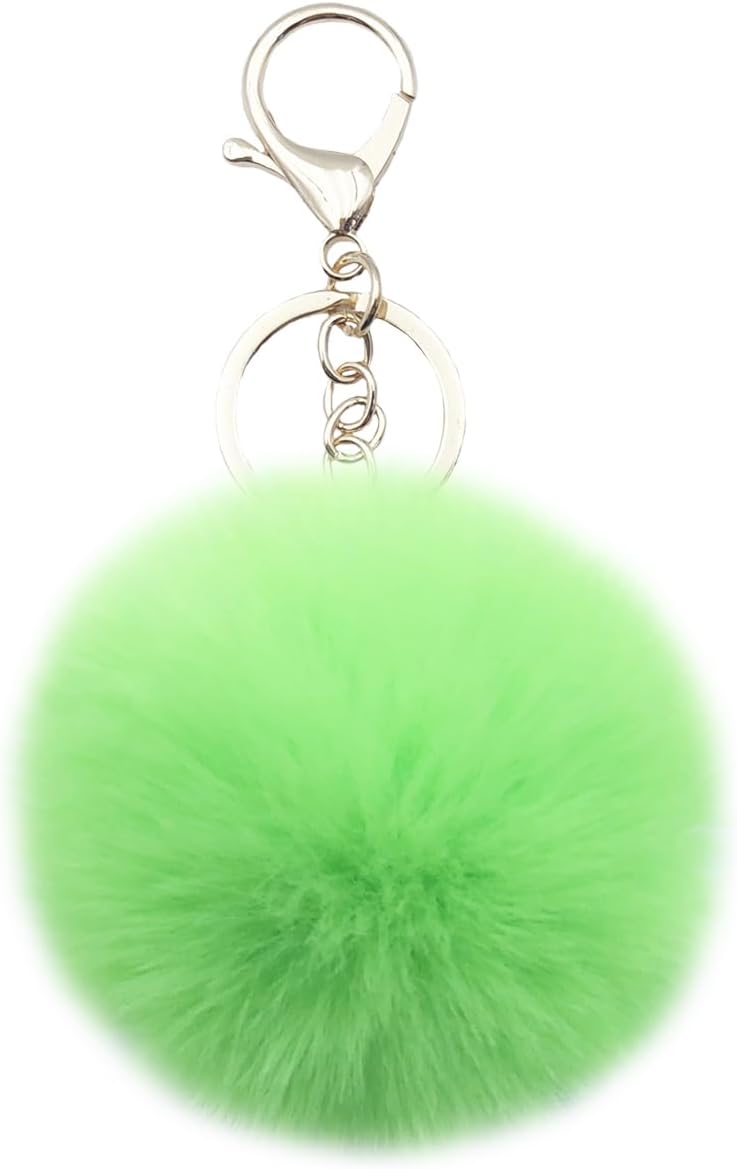 Unpafcxddyig Pom Pom Keychain Faux Rabbit Fur Ball Keychains Plush Pompoms