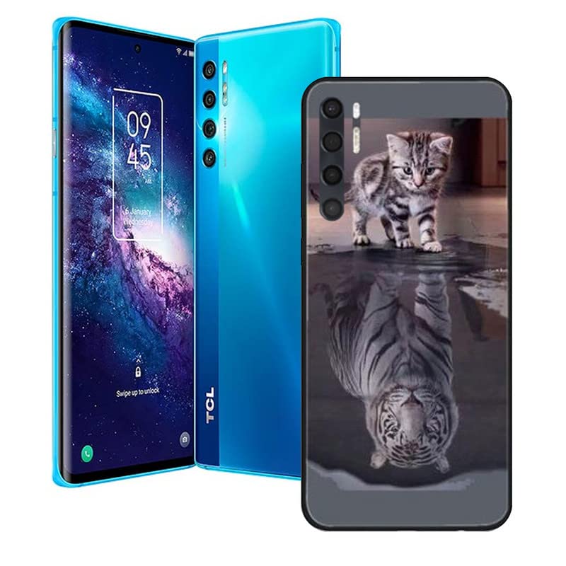 DQG Funda para TCL 20 Pro 5G, Carcasa Shell Negro Flexible Ultra Soft Slim Suave TPU Silicona Cover Gel Tapa Caso Case para TCL 20 Pro 5G (6.67') - BST8