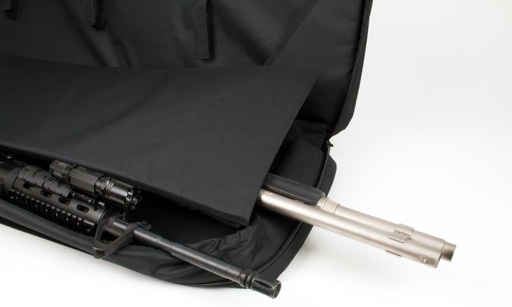 Explorer Ranger Double Possible 3 Rifles Weapon Gun Case Padded Long Tactical Carrying Military Backpack Bag YKK Zippers Storage MOLLE Pouches, Integrated 4 Pistol Cases