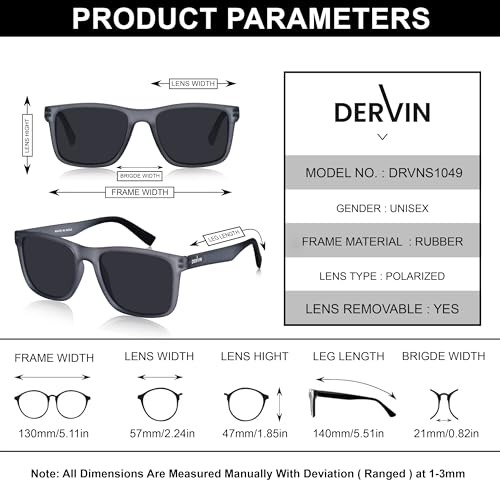 Image of Dervin UV Protected Polarized Square Sunglasses for Men and Women