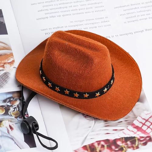 Sombrero vaquero ajustable para mascotas pequeñas miniatura 4
