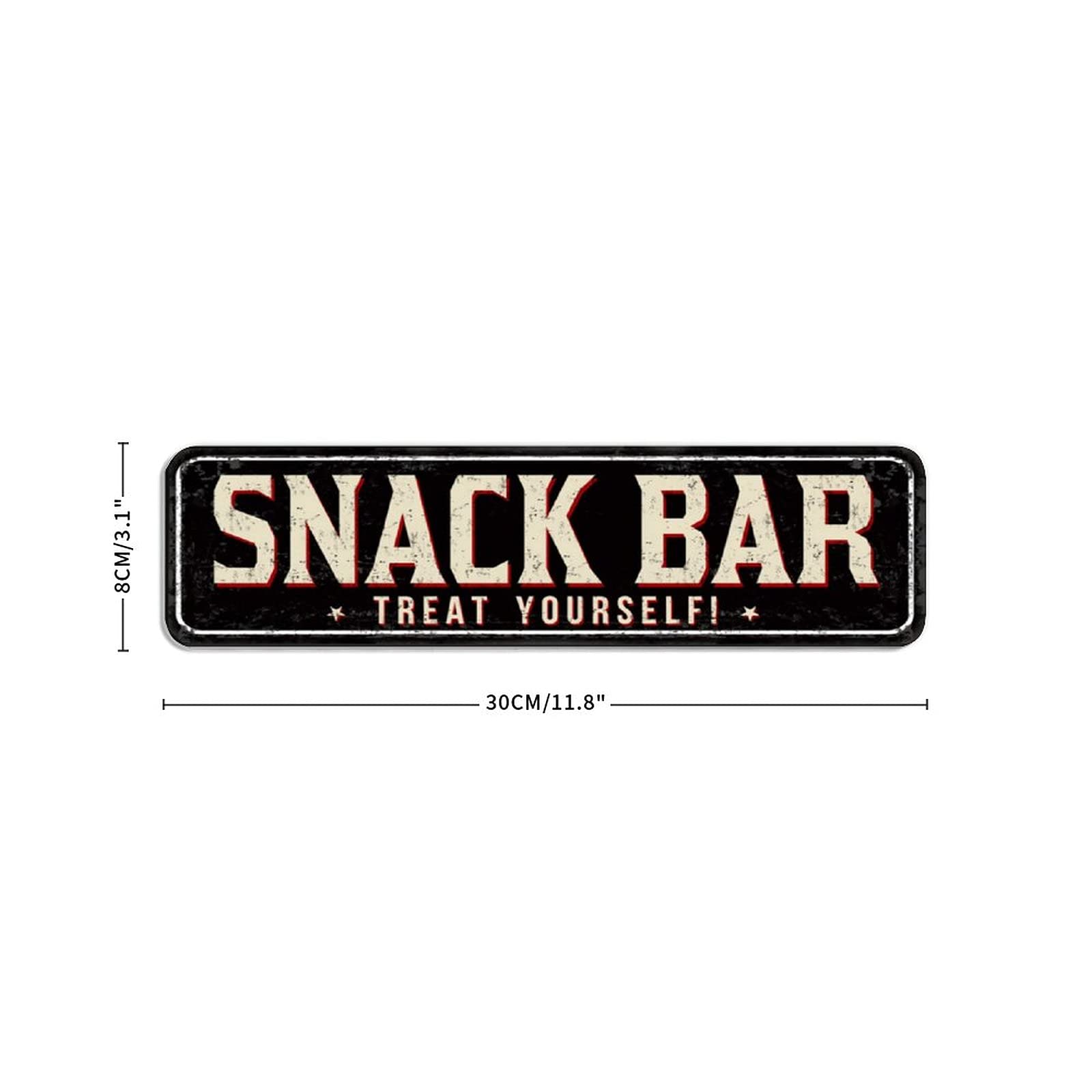 Vintage 'Snack Bar' Metal Sign - 3x12 Inch Rustic Aluminum Wall Decor For Garage, Man Cave, Bar