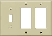 Vista 9 de ENERLITES Combinación de Interruptor de Luz de Palanca/Placa de Interruptor de Luz Decorativo, Placa de Pared de Tres Posiciones, Tamaño Estándar