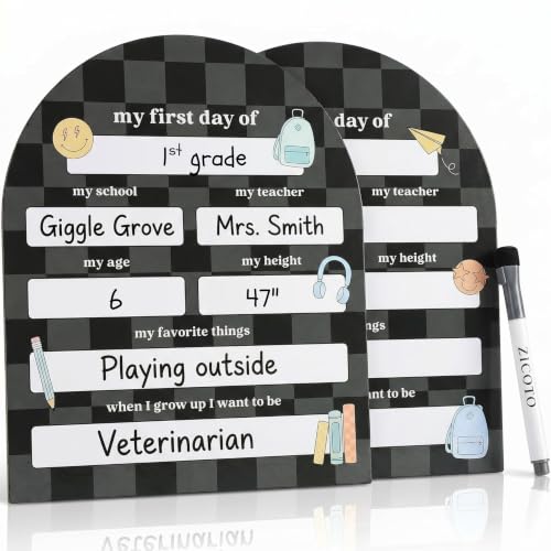 Beautiful First and Last Day of School Board Sign - Modern and Large Back to School Sign for Lasting Memories - Perfect Dry-Erase Photo Prop for Kindergarten