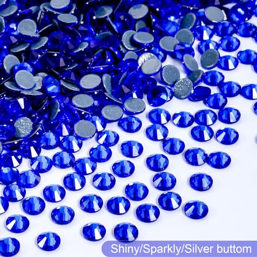 Image of Hotfix Rhinestones Bulk, 2880PCS Dark Blue Hot Fix Rhinestones for Clothes DIY Decoration Crafts, Dark Blue, SS30, 6.3-6.5mm
