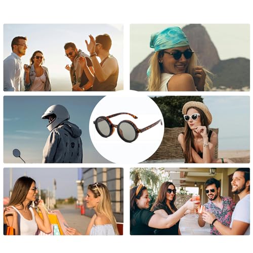 Image of YAMEIZE Polarized Round Adjustable Tint Sunglasses - for Men Women Classic UV400 Protection Eyewear Driving Outdoor