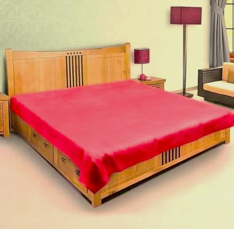 Image of Waterproof PVC Plastic Mattress Protector Double Bed Flat Bedsheet with Elastic for Babies Girls & Boys (Pink, Size 72x78)